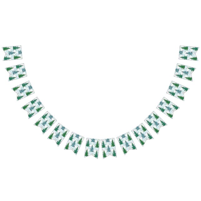 Julgran mönster vimplar (Alla)