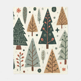 Julgran Mönster vintage helgdag Fleecefilt