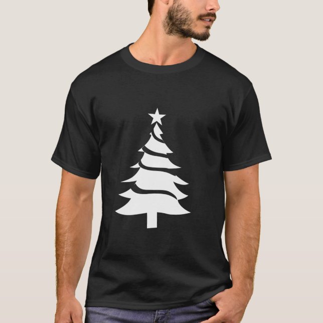 Julgran Motiv Festive Helgdag Merry Christm T Shirt (Framsida)