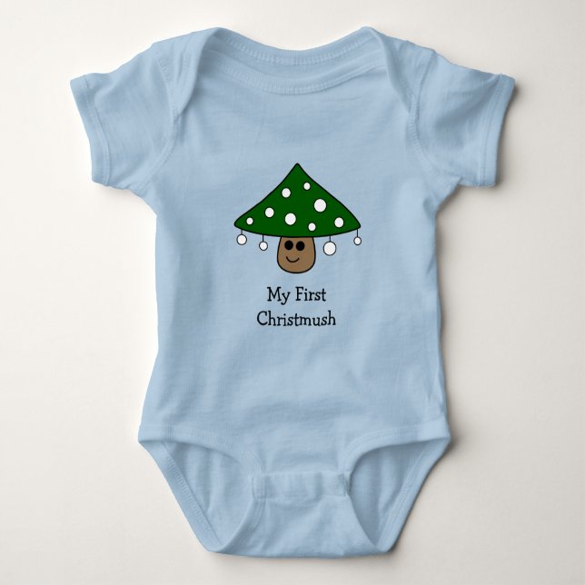 Julgran Mushroom Baby Bodykostydräkt T Shirt (Framsida)