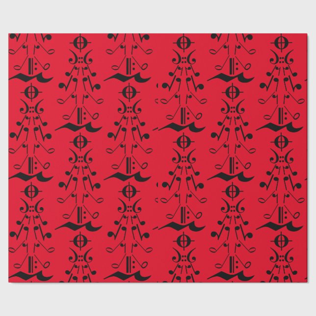 Julgran - Musik noter och symboler Presentpapper (Seam)