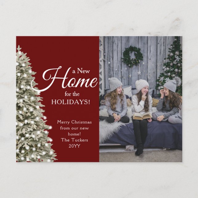 Julgran New Home for Helgdagars Photo Flytta Vykort (Framsida)