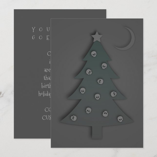 Julgran Noir Inbjudningar (Fram/baksida)