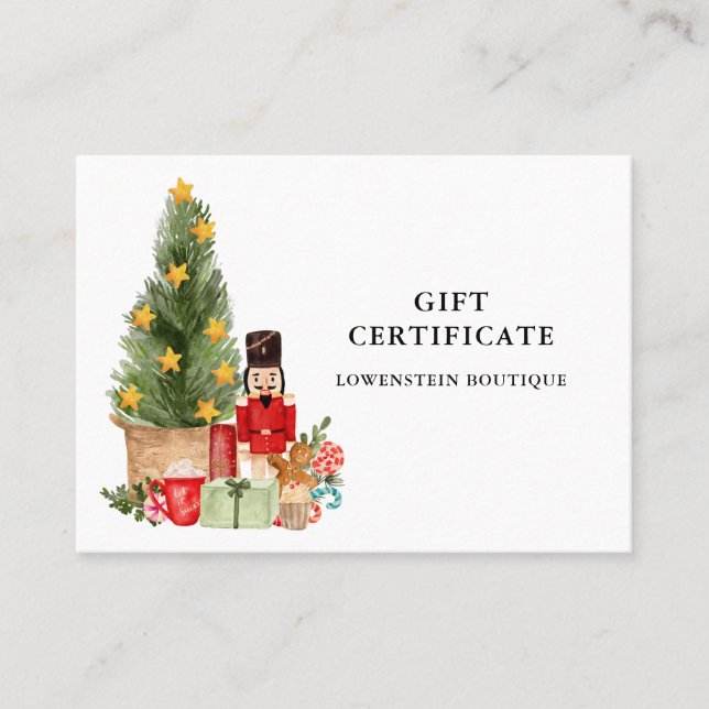 Julgran Nutcracker Gift Certificate Rabattkort (Framsida)