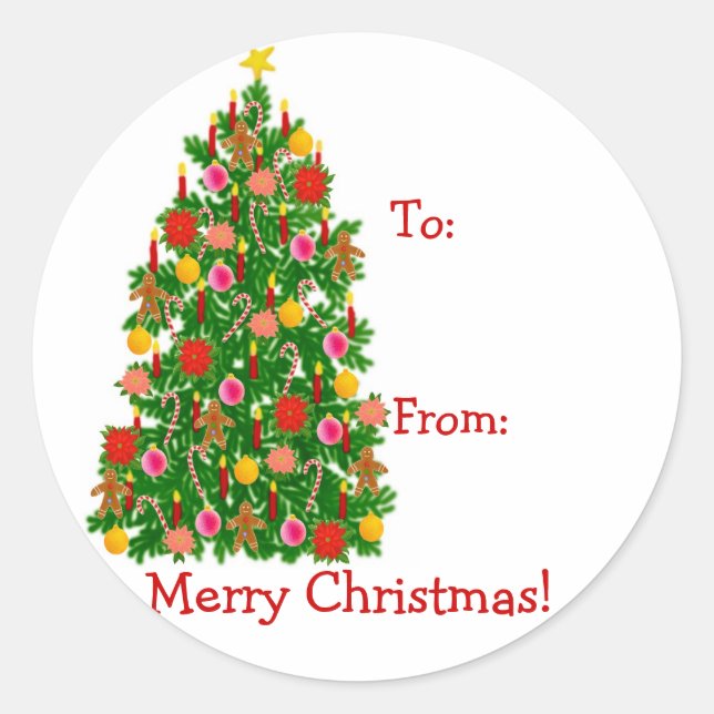 Julgran nuvarande etiketter (Framsida)