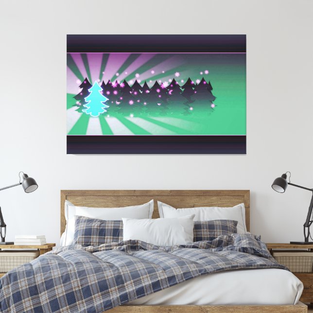 Julgran nyanser av grönt canvastryck (Insitu (sovrum))