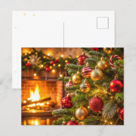 Julgran, nyårskoncept helg vykort
