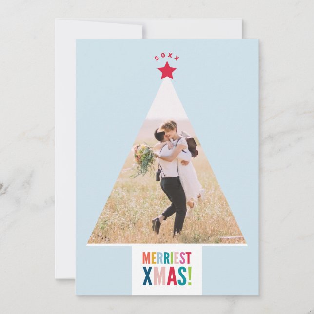 JULGRAN nygifta kul modern minimal Julkort (Framsida)