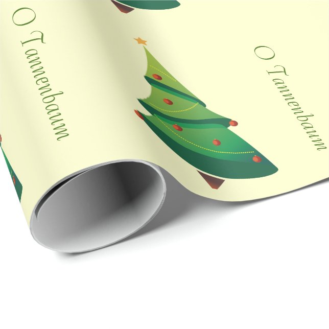 Julgran O Tannenbaum Mönster Wrapping Papper Presentpapper (Rullad Hörn)