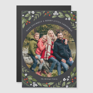 Julgran och bär Magnetisk fotofödelsedagsgratulati Inbjudningskort