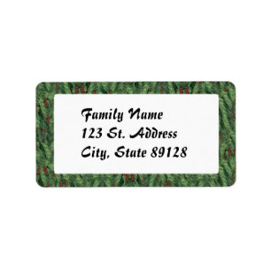 Julgran och Berries Adressetikett