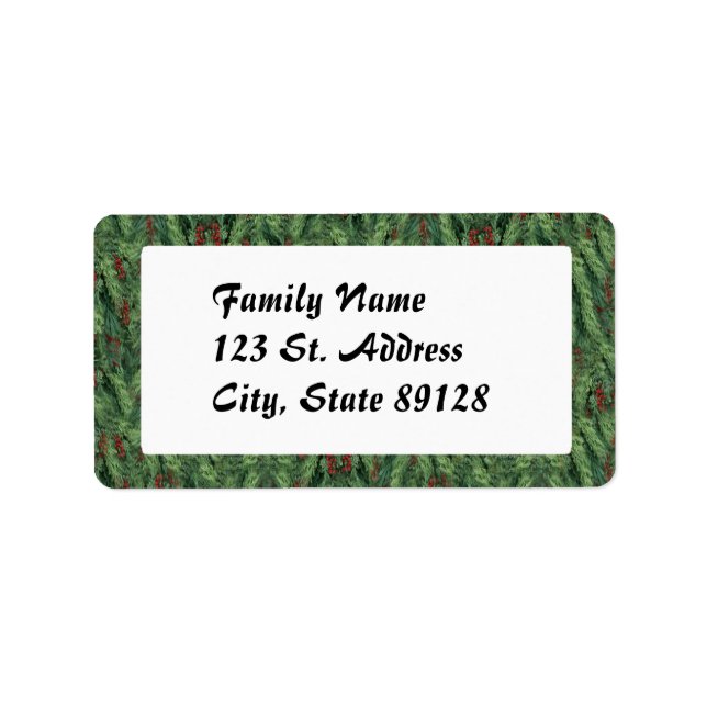 Julgran och Berries Adressetikett (Framsidan)