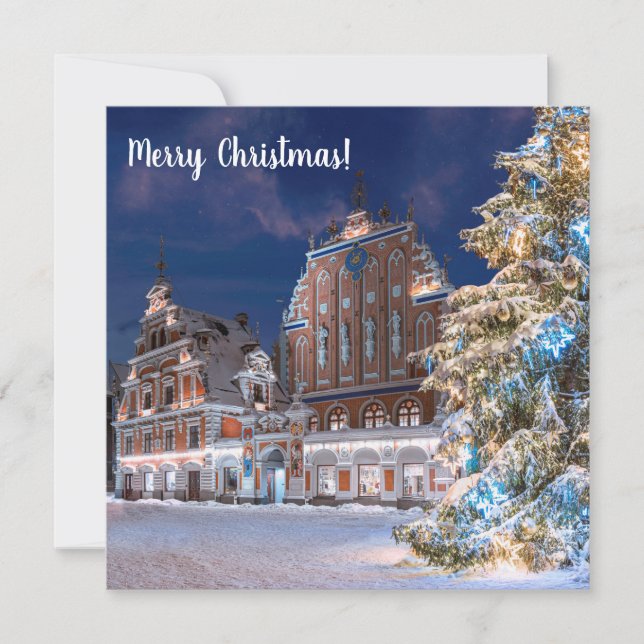 Julgran och Blackhead house i Riga (Framsida)