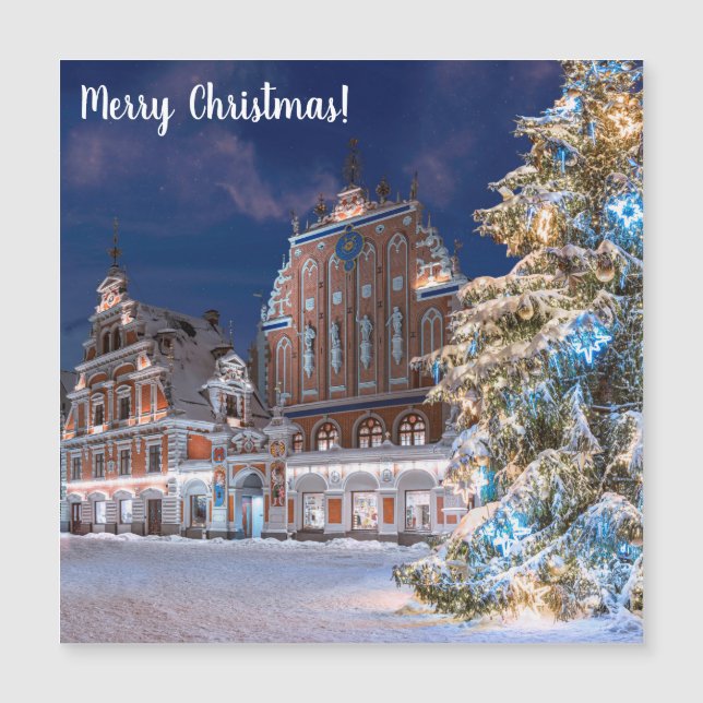 Julgran och Blackhead house i Riga (Framsida)