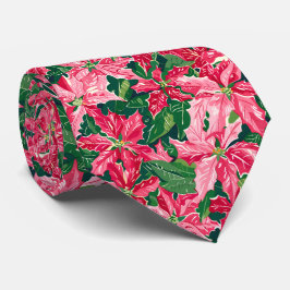 Julgran och blommönster slips