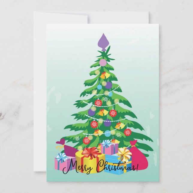 Julgran och gåvor inbjudningar (Framsida)