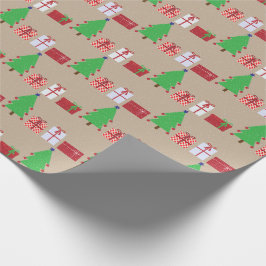 Julgran och gåvor om Beige Wrapping Papper Presentpapper