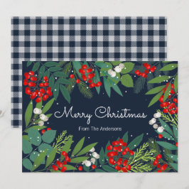 Julgran och grönska God Jul Julkort