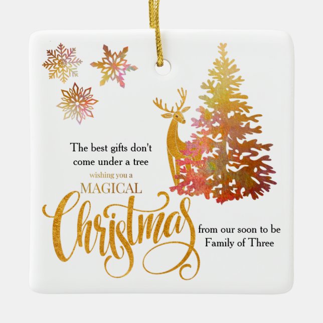 Julgran och Hjort snart till tre Julgransprydnad Keramik (Framsida)