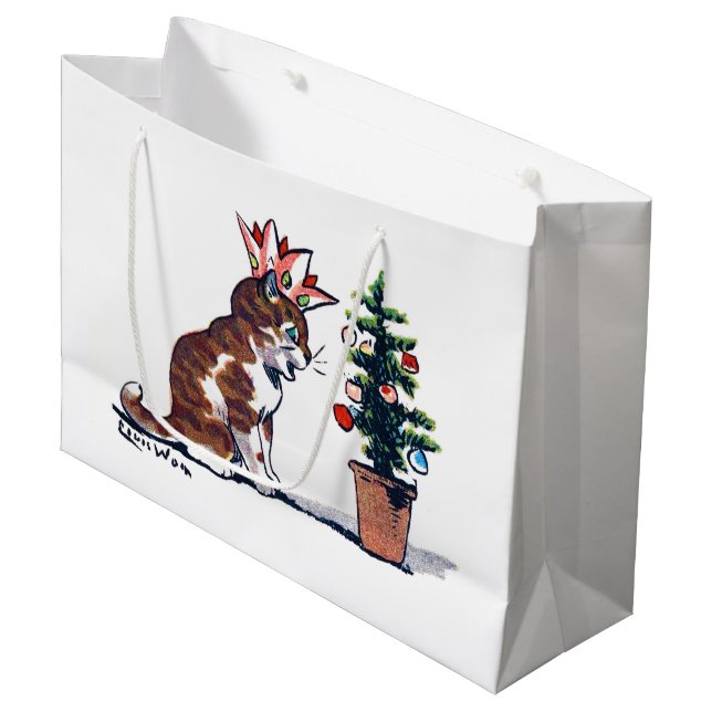 Julgran och Kitten, Louis Wain (Framsidan Vinklad)