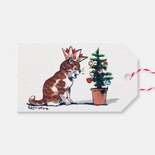 Julgran och Kitten, Louis Wain Presentetikett