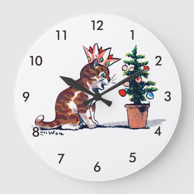 julgran och Kitten, Louis Wain Stor Klocka (Framsida)