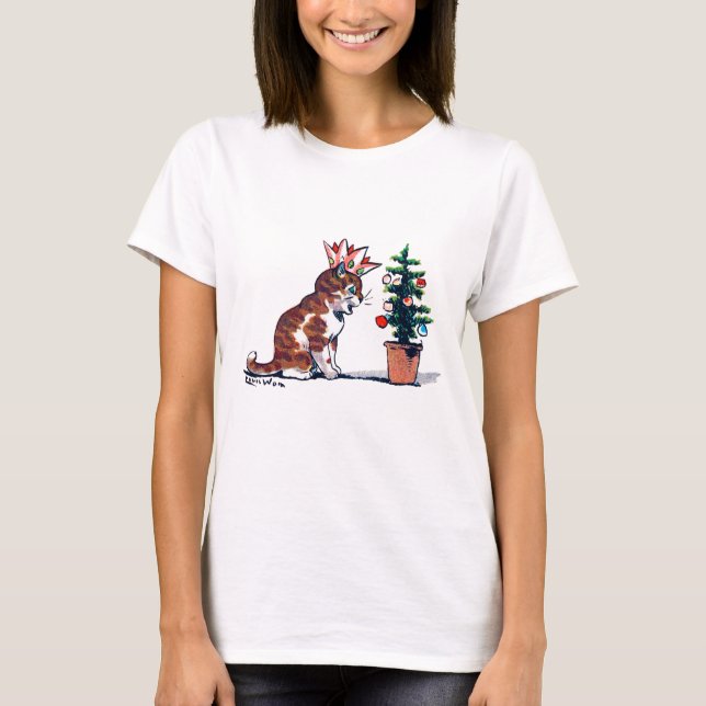 Julgran och Kitten, Louis Wain T Shirt (Framsida)