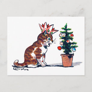 julgran och Kitten, Louis Wain Vykort