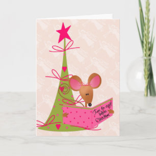 julgran och läsmus helgkort