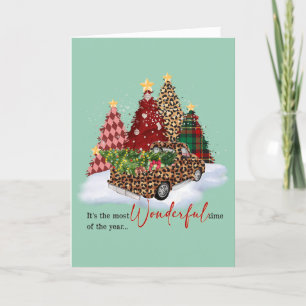 Julgran och lastbilsdesign helgkort