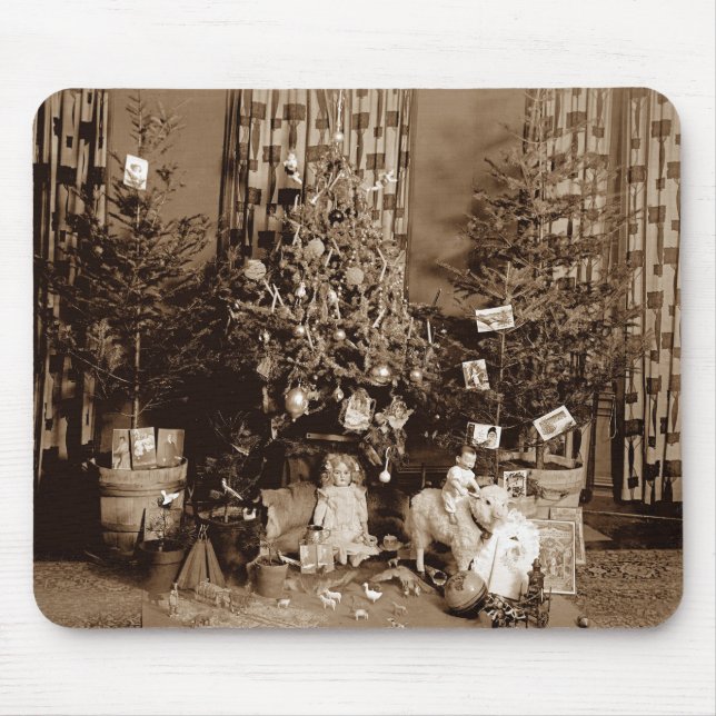 Julgran och Leksaker Circa 1900 Mousepad Photo Musmatta (Framsidan)