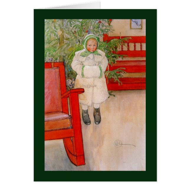 Julgran och Little Snowdress Girl OBS Kort (Framsidan)