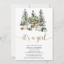 Julgran och presenter Baby Shower-inbjudan