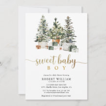 Julgran och presenter Baby Shower-inbjudan