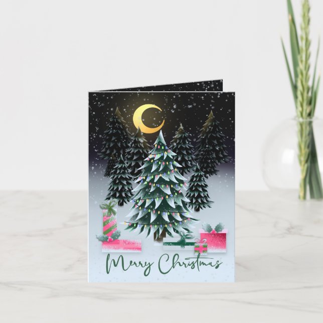 Julgran och Presenter Helgkort (Framsida)