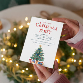 Julgran och Presenter jul Party Inbjudningar