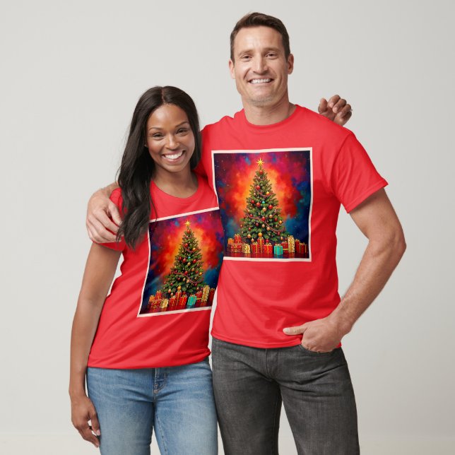 Julgran och presentkonst t shirt (Unisex)