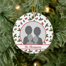 Julgran och slingor Anpassad fotomall Julgransprydnad Keramik