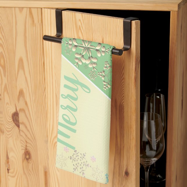 Julgran och Snö Kökshandduk (Thirds Fold)