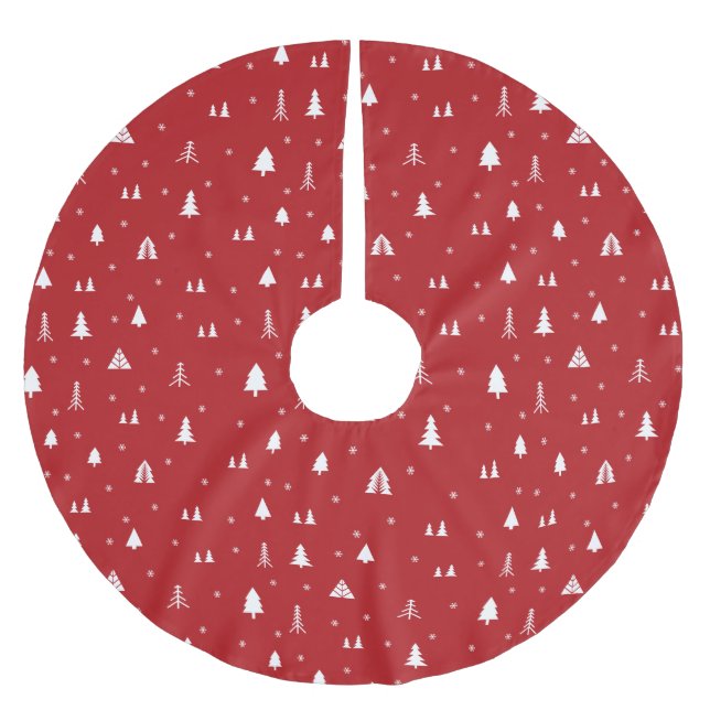 Julgran och snöflingor Trädskörtel Julgransmatta Borstad Polyester (Framsidan)
