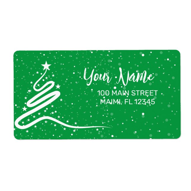 Julgran och Snowfall-Returadressen Fraktsedel (Framsidan)