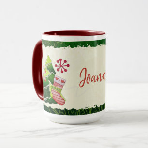 Julgran och Stocking Whimsey Mugg