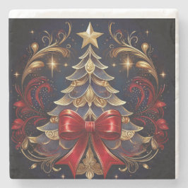 Julgran och stora röda bin stenunderlägg