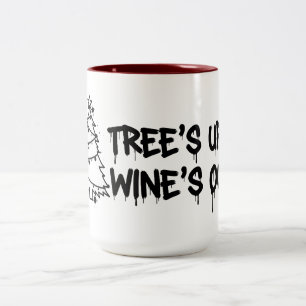 Julgran och vin design Två-Tonad mugg