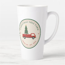 Julgran Odlad Vintage Röd Lastbil Latte Mugg