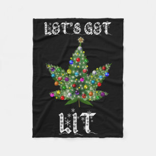 Julgran Ogräs Löv Pot Thc Gift Tee Fleecefilt