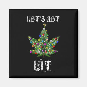 Julgran Ogräs Löv Pot Thc Gift Tee Magnet