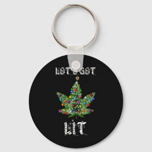 Julgran Ogräs Löv Pot Thc Gift Tee Nyckelring