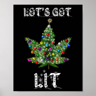 Julgran Ogräs Löv Pot Thc Gift Tee Poster