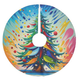 Julgran oljemålning julgransmatta borstad polyester